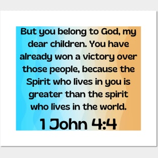 Bible Verse 1 John 4:4 Posters and Art